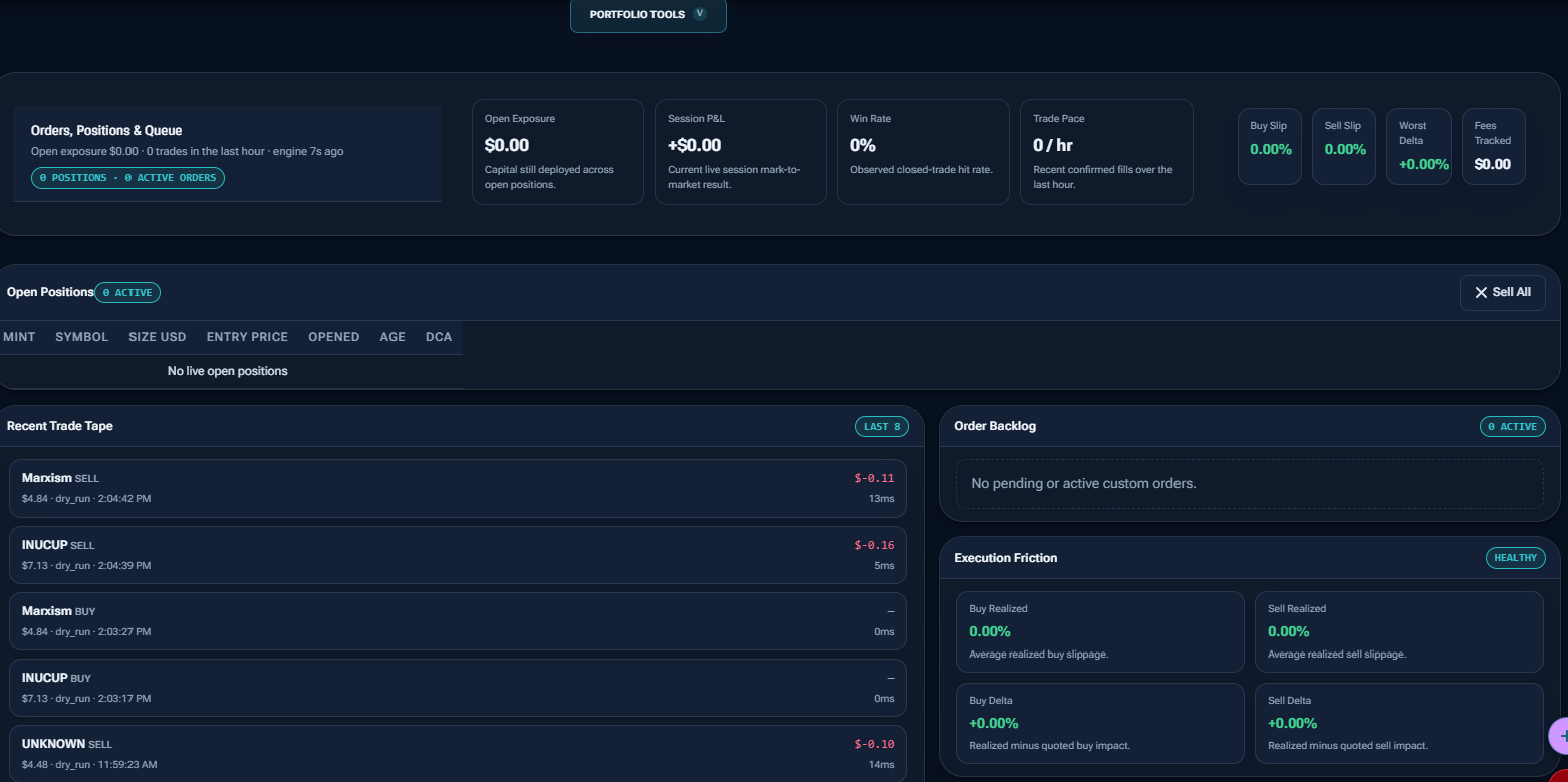 Portfolio dashboard screenshot